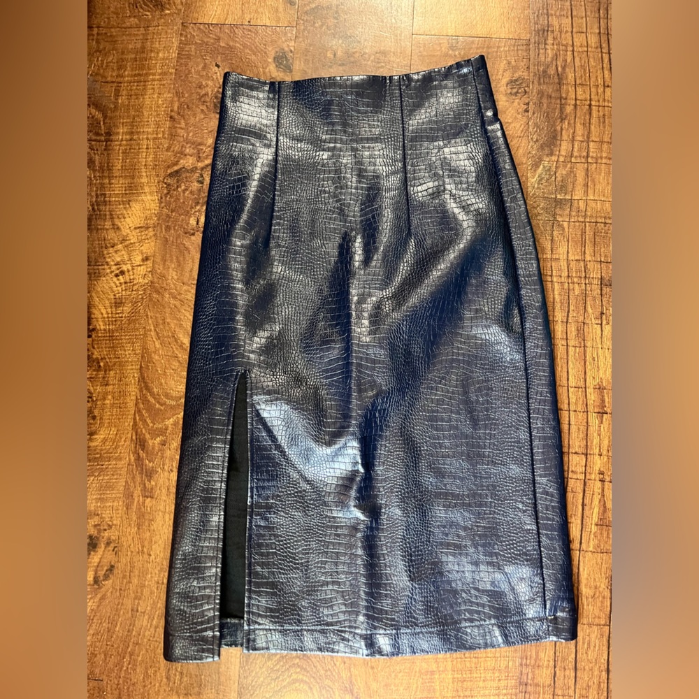 Topshop Black Midi Skirt
